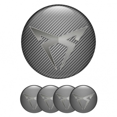 Seat Cupra Emblem for Center Wheel Caps Carbon Metallic Logo