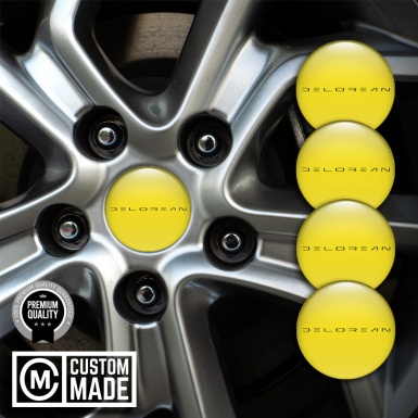 DMC Center Caps Wheel Emblem Yellow Black Logo