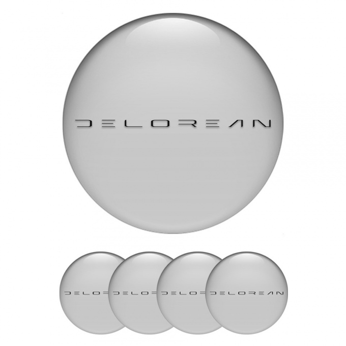 DMC Silicone Stickers for Center Wheel Caps Grey Black Logo