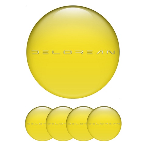 DMC Center Wheel Caps Stickers Yellow White Edition