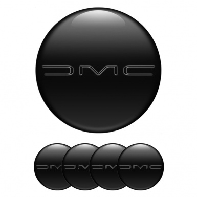 DMC Silicone Stickers for Center Wheel Caps Black Dark Slim Logo