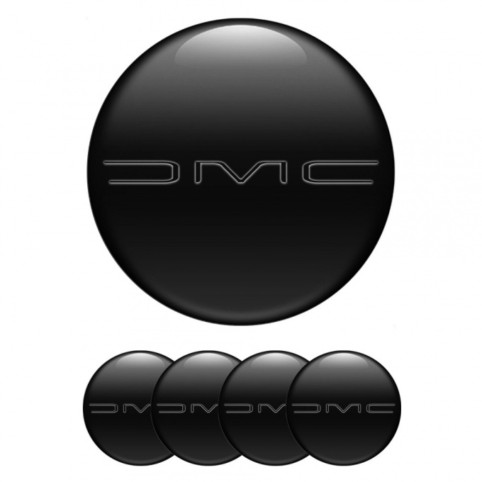 DMC Silicone Stickers for Center Wheel Caps Black Dark Slim Logo