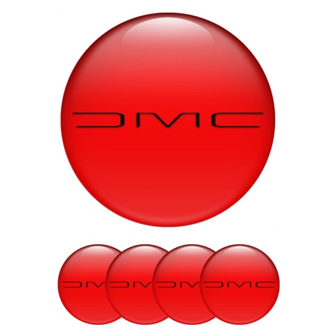 DMC Wheel Emblem for Center Caps Red Black Slim Logo