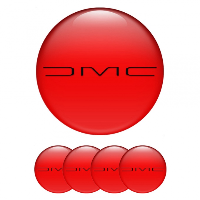 DMC Wheel Emblem for Center Caps Red Black Slim Logo