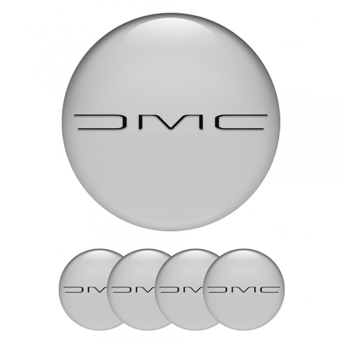 DMC Emblem for Wheel Center Caps Grey Black Slim Logo