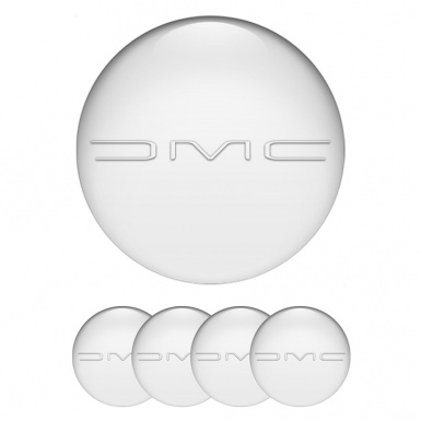 DMC Wheel Stickers for Center Caps Pearl White Slim Logo