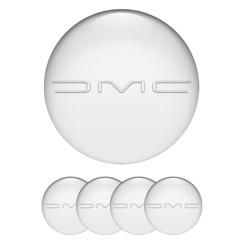 DMC Wheel Stickers for Center Caps Pearl White Slim Logo