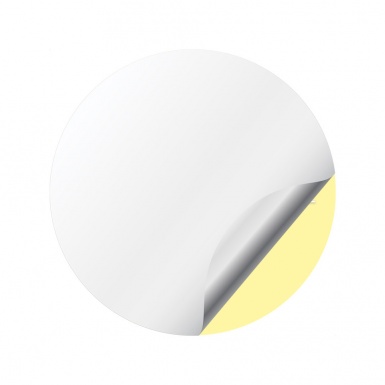 DMC Domed Stickers for Wheel Center Caps Yellow White Slim Logo