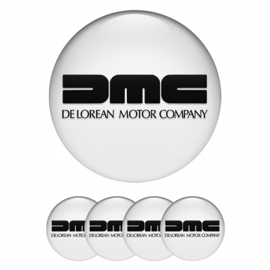 DMC Emblem for Wheel Center Caps White Heavy Black Logo