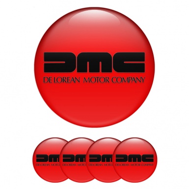 DMC Emblem for Center Wheel Caps Red Heavy Black Logo