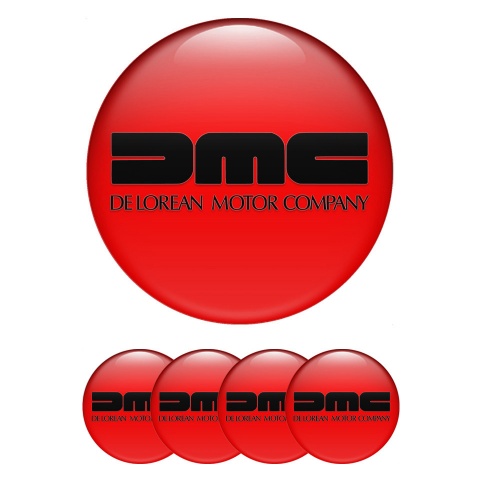 DMC Emblem for Center Wheel Caps Red Heavy Black Logo