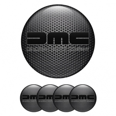 DMC Center Caps Wheel Emblem Dark Grate Heavy Black Logo