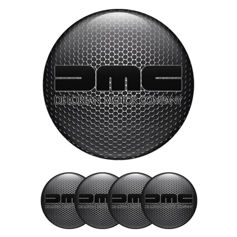 DMC Center Caps Wheel Emblem Dark Grate Heavy Black Logo