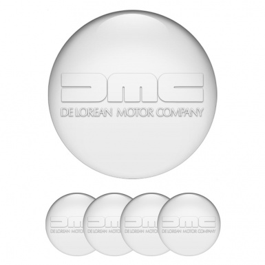 DMC Domed Stickers for Wheel Center Caps White Heavy Transparent Logo
