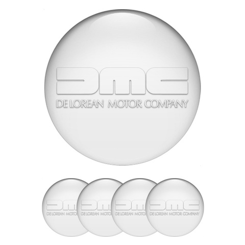 DMC Domed Stickers for Wheel Center Caps White Heavy Transparent Logo