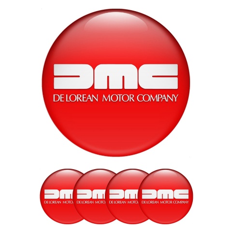 DMC Wheel Emblem for Center Caps Red Heavy White Logo