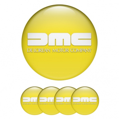 DMC Stickers for Wheels Center Caps Yellow Heavy White Logo