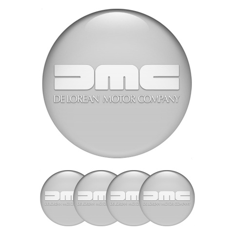 DMC Emblem for Wheel Center Caps Grey Heavy White Logo