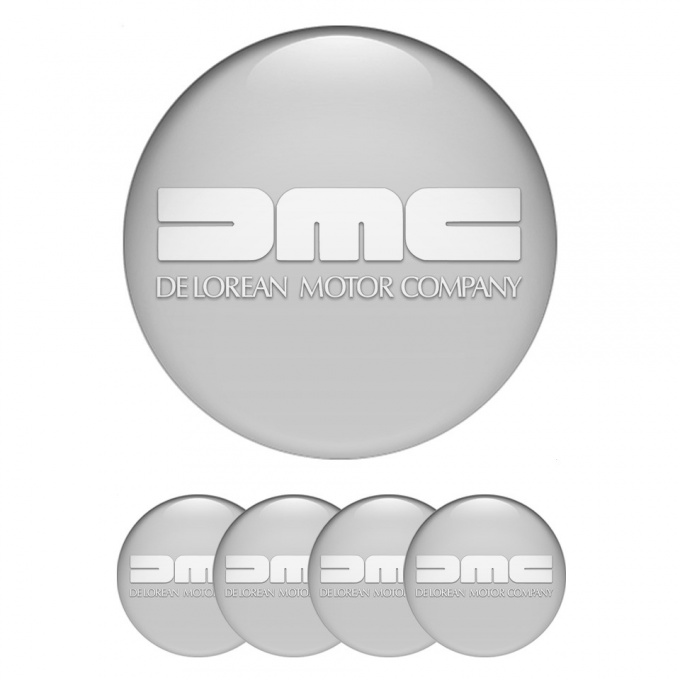 DMC Emblem for Wheel Center Caps Grey Heavy White Logo