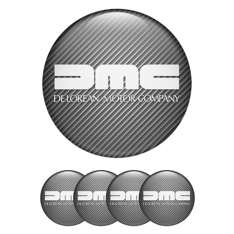 DMC Emblem for Center Wheel Caps Carbon Heavy White Logo