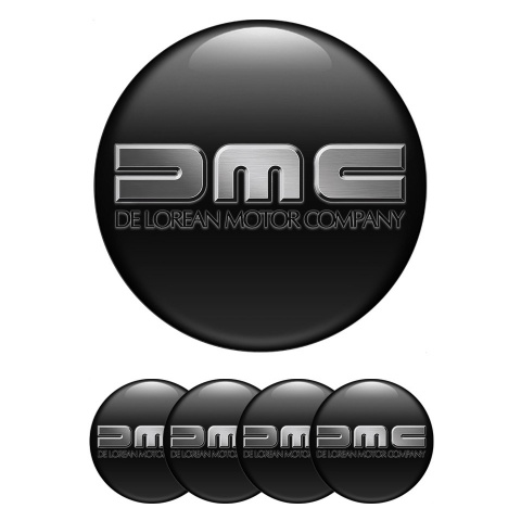 DMC Emblems for Center Wheel Caps Black Brushed Metal Logo