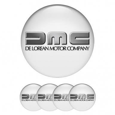 DMC Wheel Emblem for Center Caps White Brushed Metal Logo