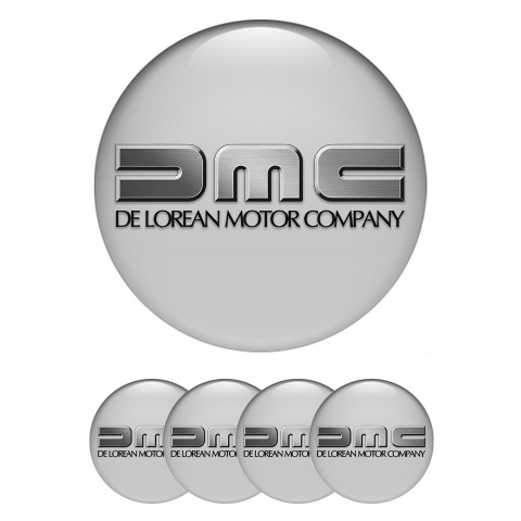 DMC Emblem for Center Wheel Caps Grey Brushed Metal Logo