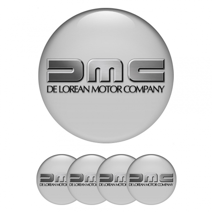 DMC Emblem for Center Wheel Caps Grey Brushed Metal Logo