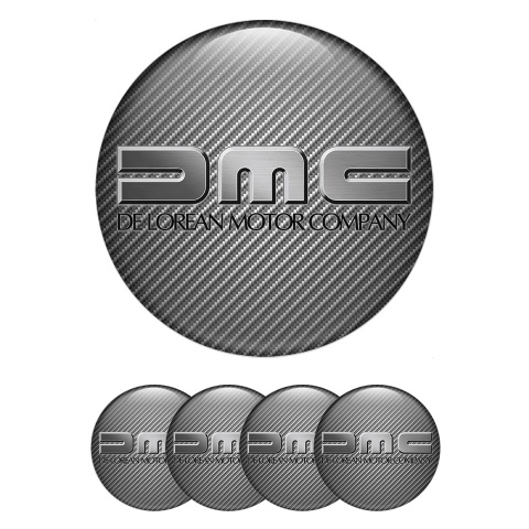 DMC Center Wheel Caps Stickers Carbon Brushed Metal Logo