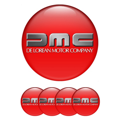 DMC Silicone Stickers for Center Wheel Caps Red Metallic Edition