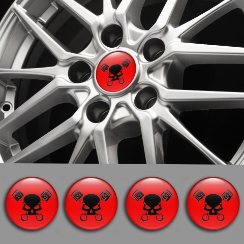 Grenzgaenger Wheel Stickers for Center Caps Red Black Version