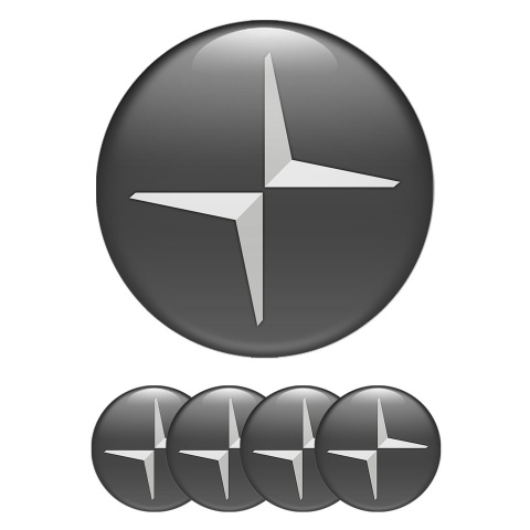 Volvo Polestar Wheel Emblem for Center Caps Graphite Grey Logo