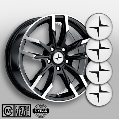 Volvo Polestar Emblems for Center Wheel Caps White Black Logo