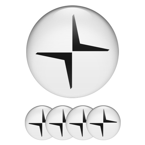 Volvo Polestar Emblems for Center Wheel Caps White Black Logo