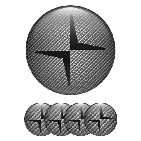 Volvo Polestar Wheel Emblem for Center Caps Light Carbon Black Logo
