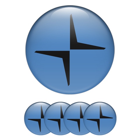 Volvo Polestar Emblem for Wheel Center Caps Blue Black Logo