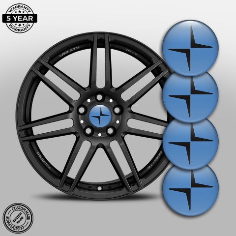 Volvo Polestar Emblem for Wheel Center Caps Blue Black Logo