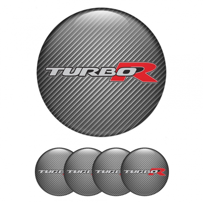 Daihatsu Turbo R Emblem for Center Wheel Caps Carbon Grey Red Logo