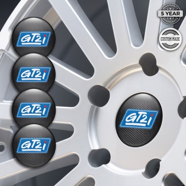 Wheel Gt2i Domed Stickers for Center Caps Dark Grate Blue White Logo