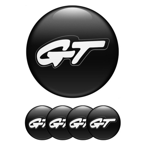 Wheel GT Emblem for Center Caps Black White Edition