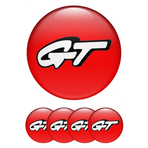 Wheel GT Emblems for Center Caps Red White Edition