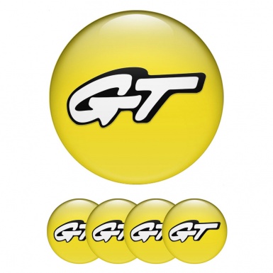 Wheel GT Stickers for Center Caps Yellow White Edition