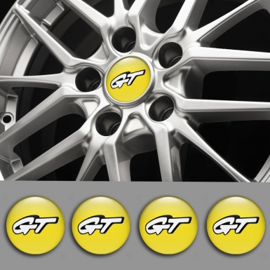 Wheel GT Stickers for Center Caps Yellow White Edition