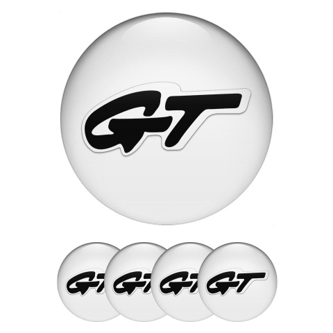 Wheel GT Stickers for Center Caps White Black Edition