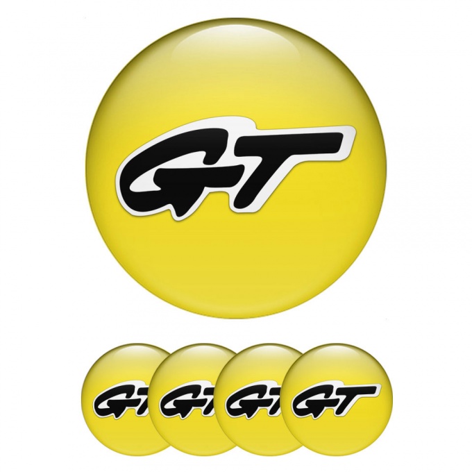 Wheel GT Emblem for Center Caps Yellow Black Edition