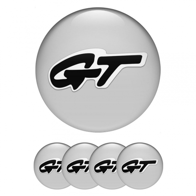 Wheel GT Center Caps Stickers Grey Black Edition