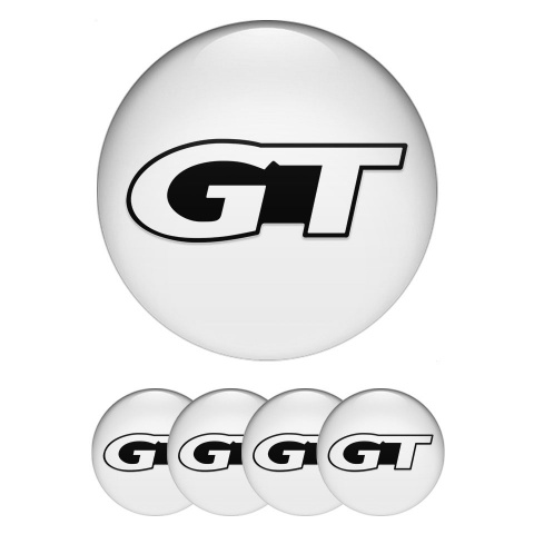 Wheel GT Silicone Stickers for Center Caps Pearl White Modern Logo