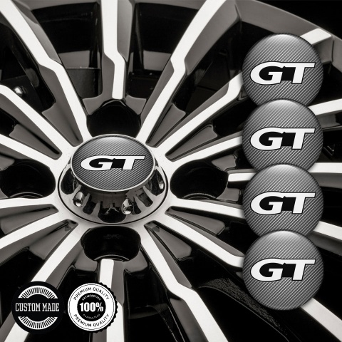 Wheel GT Emblem for Center Caps Carbon White Modern Logo