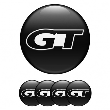 Wheel GT Center Caps Stickers Dark Black Modern Logo
