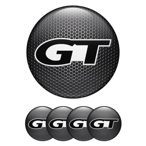 Wheel GT Emblem for Center Caps Dark Mesh Black Modern Logo